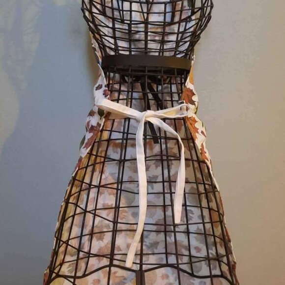 Fall Leaf Apron Leaves Pattern Printed Design Cotton Washable Fall Harvest NWT - Picture 2 of 5